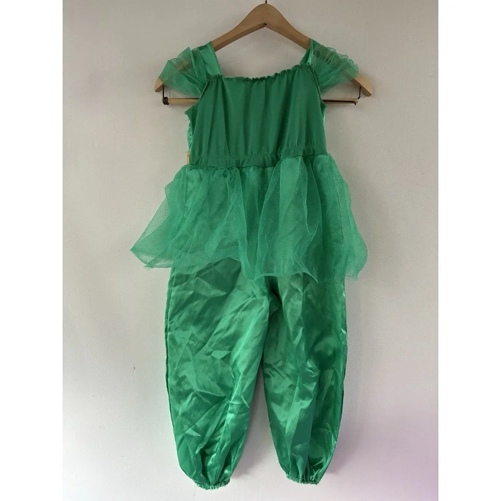Disney Princess 3T Jasmine Green Glitter Light up Holloween Costume Dress Up